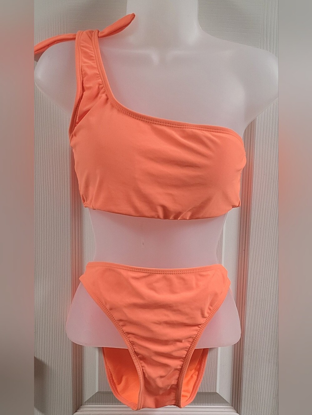 Women’s Cabana Del Sol One-Shoulder Bikini Set - Neon Orange
